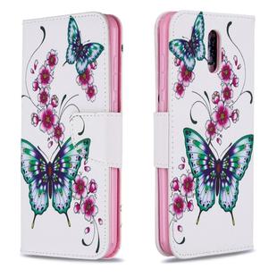 For Nokia 2.3 Colored Drawing Horizontal Flip Leather Case with Holder & Card Slots & Wallet(Peach Blossom and Butterfly)
