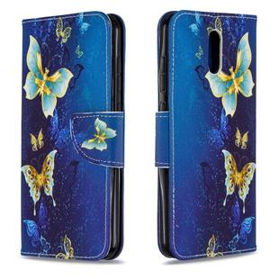 For Nokia 2.3 Colored Drawing Horizontal Flip Leather Case with Holder & Card Slots & Wallet(Golden Butterfly)
