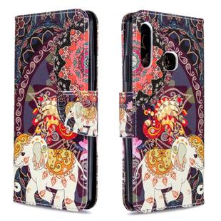 For Galaxy A70e Colored Drawing Horizontal Flip Leather Case with Holder & Card Slots & Wallet(Flower Elephant)