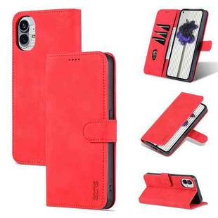 For Nothing Phone 1 AZNS Skin Feel Calf Texture Flip Leather Phone Case (Red)