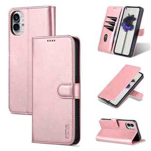 For Nothing Phone 1 AZNS Skin Feel Calf Texture Flip Leather Phone Case (Rose Gold)
