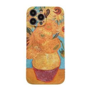 For iPhone 13 mini Oil Painting TPU Phone Case (Sunflower)