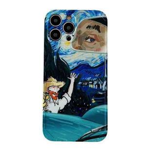 For iPhone 12 mini Oil Painting TPU Phone Case (Starry Sky)