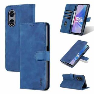 For OPPO A97 5G AZNS Skin Feel Calf Texture Flip Leather Phone Case(Blue)