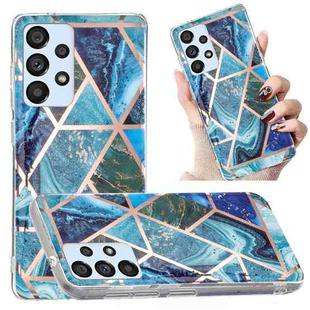 For Samsung Galaxy A32 5G Electroplated Marble Pattern TPU Phone Case(Blue and Green)