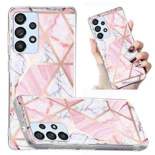 For Samsung Galaxy A53 Electroplated Marble Pattern TPU Phone Case(Pink and White)