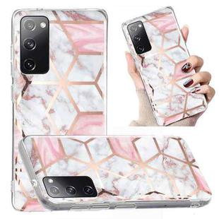 For Samsung Galaxy S20 FE Electroplated Marble Pattern TPU Phone Case(White Gravel Pink)