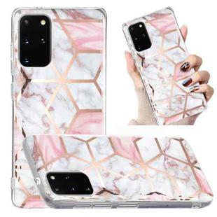 For Samsung Galaxy S20+ Electroplated Marble Pattern TPU Phone Case(White Gravel Pink)