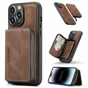 For iPhone 14 Pro JEEHOOD Magnetic Zipper Wallet Leather Phone Case(Brown)