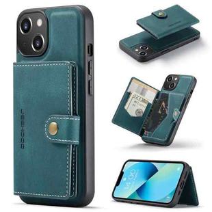 For iPhone 14 JEEHOOD Retro Magnetic Detachable Leather Phone Case (Blue)