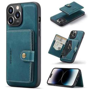 For iPhone 14 Pro JEEHOOD Retro Magnetic Detachable Leather Phone Case(Blue)