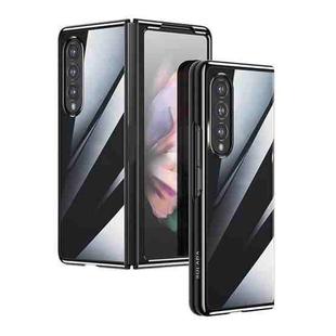 For Samsung Galaxy Z Fold4 SULADA Shockproof Plating PC Transparent Protective Case(Black)