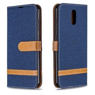 For Nokia 2.3 Color Matching Denim Texture Horizontal Flip Leather Case with Holder & Card Slots & Wallet & Lanyard(Dark Blue)