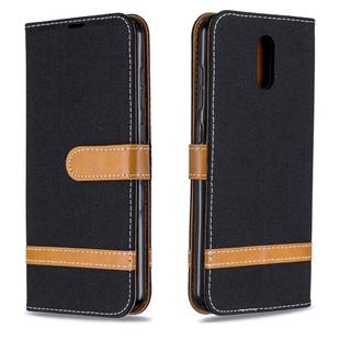 For Nokia 2.3 Color Matching Denim Texture Horizontal Flip Leather Case with Holder & Card Slots & Wallet & Lanyard(Black)