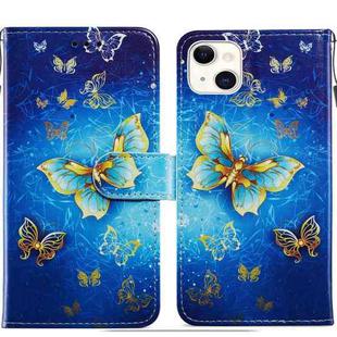 For iPhone 14 Painted Pattern Leather Phone Case (Phnom Penh Butterfly)