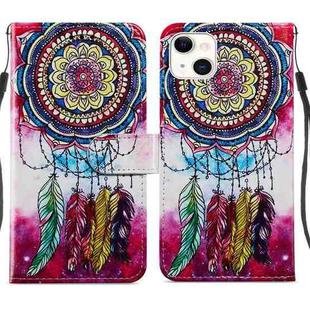 For iPhone 14 Painted Pattern Leather Phone Case (Dreamcatcher)