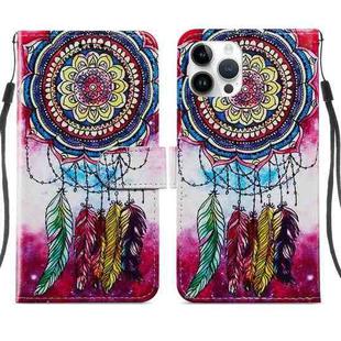 For iPhone 14 Pro Max Painted Pattern Leather Phone Case (Dreamcatcher)