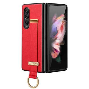 For Samsung Galaxy Z Fold4 SULADA Cool Series PC + Leather Texture Skin Feel Shockproof Phone Case(Red)