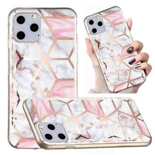 For iPhone 11 Pro Max Electroplated Marble Pattern TPU Phone Case (White Gravel Pink)
