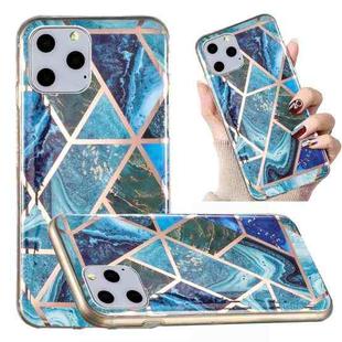 For iPhone 11 Pro Max Electroplated Marble Pattern TPU Phone Case (Blue and Green)