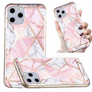 For iPhone 11 Pro Max Electroplated Marble Pattern TPU Phone Case (Pink and White)