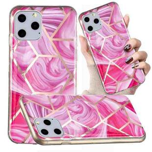 For iPhone 11 Pro Electroplated Marble Pattern TPU Phone Case (Red Rhombus)