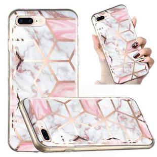 Electroplated Marble Pattern TPU Phone Case For iPhone 8 Plus / 7 Plus(White Gravel Pink)