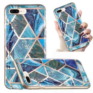 Electroplated Marble Pattern TPU Phone Case For iPhone 8 Plus / 7 Plus(Blue and Green)