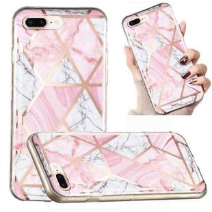 Electroplated Marble Pattern TPU Phone Case For iPhone 8 Plus / 7 Plus(Pink and White)