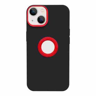 For iPhone 14 Contrast Color 3 in 1 TPU Phone Case (Red Black)