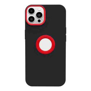 For iPhone 14 Pro Max Contrast Color 3 in 1 TPU Phone Case (Red Black)