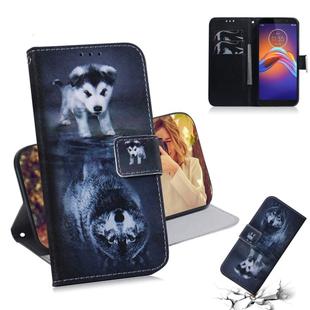 For Motorola Moto E6 Play Combined Pattern Magnetic Attraction Horizontal Flip Leather Case, Support Holder & Card Slot & Wallet(Wolf and Dog)