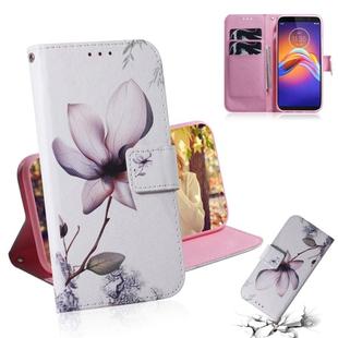 For Motorola Moto E6 Play Combined Pattern Magnetic Attraction Horizontal Flip Leather Case, Support Holder & Card Slot & Wallet(Magnolia Flower)