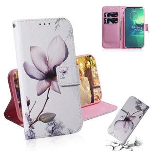 For Motorola Moto G8 Plus Combined Pattern Magnetic Attraction Horizontal Flip Leather Case, Support Holder & Card Slot & Wallet(Magnolia Flower)