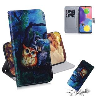 For Galaxy A70s Combined Pattern Magnetic Attraction Horizontal Flip Leather Case, Support Holder & Card Slot & Wallet(Oil Painting Owl)