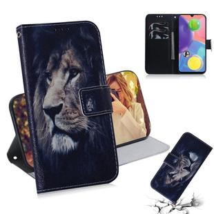 For Galaxy A70s Combined Pattern Magnetic Attraction Horizontal Flip Leather Case, Support Holder & Card Slot & Wallet(Lion)