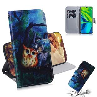 For Xiaomi Mi CC9 Pro / Note 10 / Note 10 Pro Combined Pattern Magnetic Attraction Horizontal Flip Leather Case, Support Holder & Card Slot & Wallet(Oil Painting Owl)