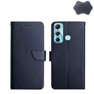 For Infinix Hot 11 Genuine Leather Fingerprint-proof Horizontal Flip Phone Case(Blue)
