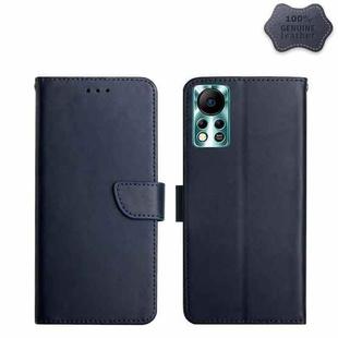 For Infinix Hot 11s NFC Genuine Leather Fingerprint-proof Horizontal Flip Phone Case(Blue)