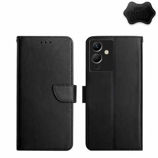 For Infinix Note 12 G96 Genuine Leather Fingerprint-proof Horizontal Flip Phone Case(Black)