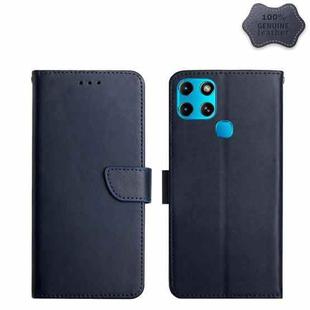 For Infinix Smart 6 Genuine Leather Fingerprint-proof Horizontal Flip Phone Case(Blue)