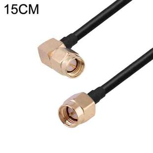 SMA Male Elbow to SMA Male RG174 RF Coaxial Adapter Cable, Length: 15cm