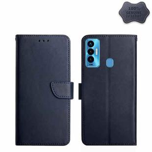 For Tecno Camon 18i Genuine Leather Fingerprint-proof Horizontal Flip Phone Case(Blue)