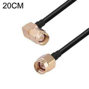 SMA Male Elbow to SMA Male RG174 RF Coaxial Adapter Cable, Length: 20cm