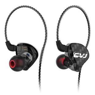 CVJ-CSA Dual Magnetic Coil Iron Hybrid Drive HIFI In-ear Wired Earphone, Style:Without Mic(Black)