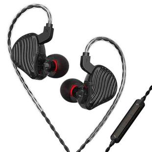 CVJ-CSE Ring Iron Hybrid Music Running Sports In-Ear Wired Headphone, Style:With Mic(Black)