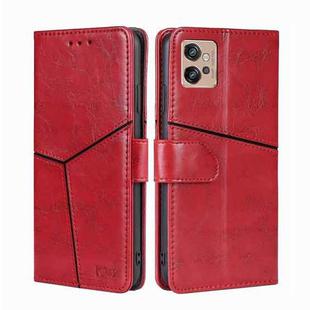 For Motorola Moto G32 4G Geometric Stitching Leather Phone Case(Red)