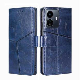 For vivo Y77 5G Global Geometric Stitching Leather Phone Case(Blue)