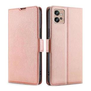 For Motorola Moto G32 4G Ultra-thin Voltage Side Buckle Leather Phone Case(Rose Gold)