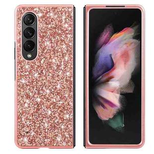 For Samsung Galaxy Z Fold4 Glitter Powder Shockproof TPU Protective Case(Rose Gold)